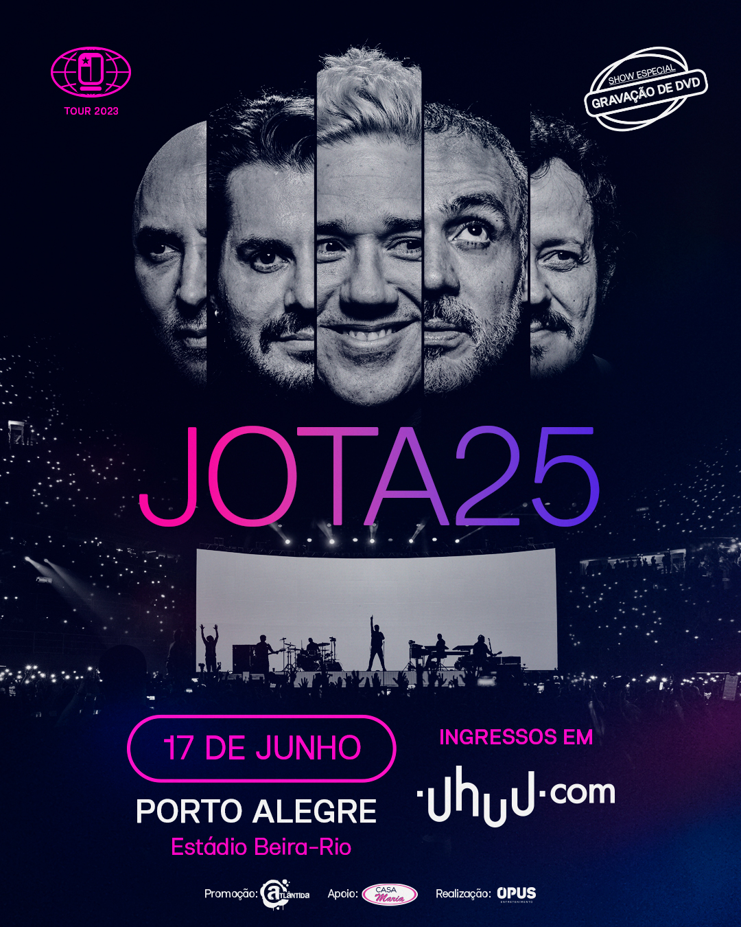 Jota Quest grava DVD, neste sábado, da tour “JOTA25” em Porto Alegre