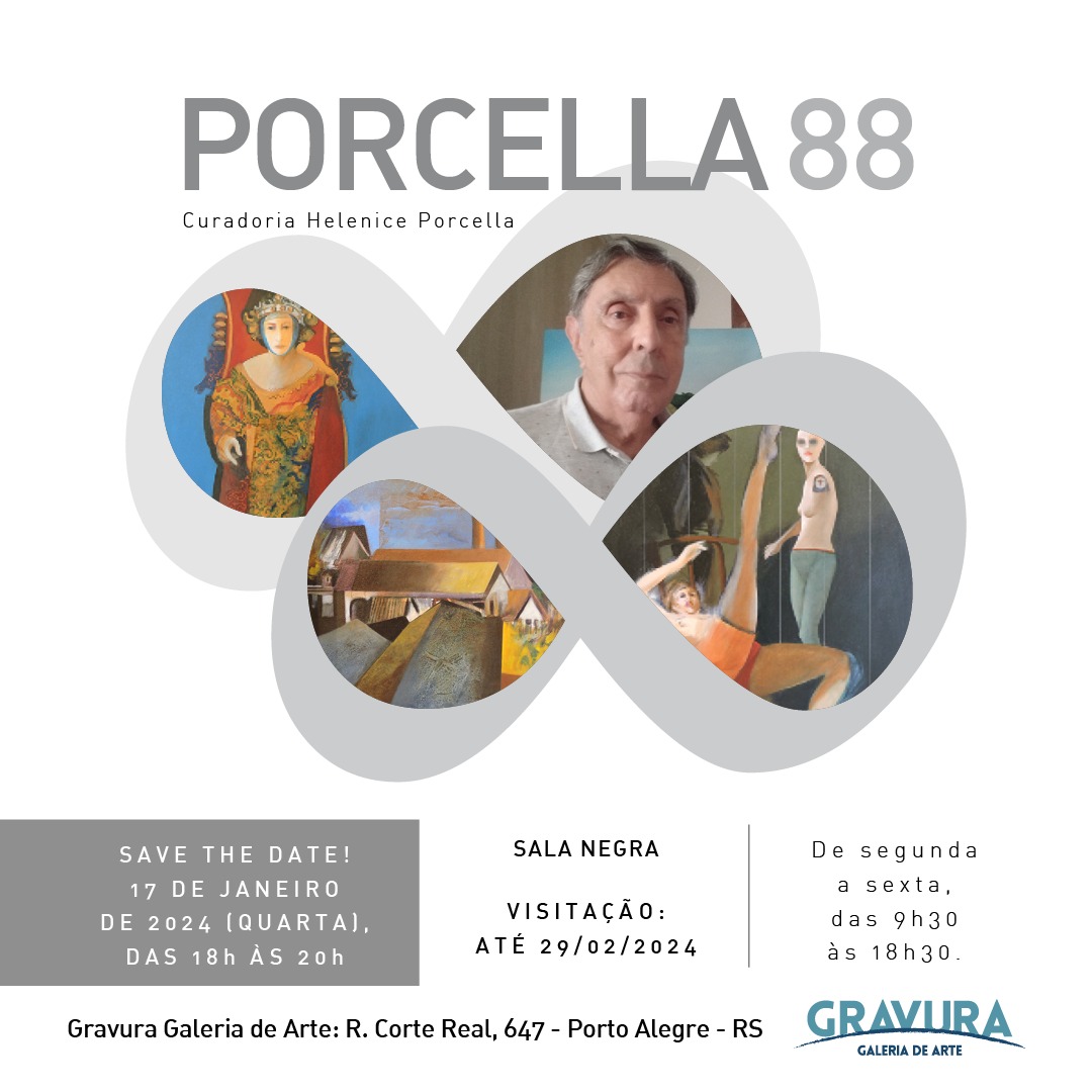 Primeira exposição do ano da Gravura Galeria de Arte celebra 88 anos de Paulo Porcella